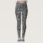 Grijs donker zilver sparkles faux glitter leggings (Voorkant)