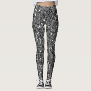 Grijs donker zilver sparkles faux glitter leggings