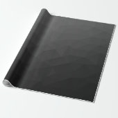 Grijs donkere verloop geometrisch mesh patroon cadeaupapier (Uitgerold)