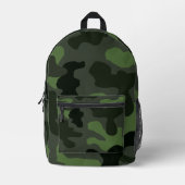 Grijs donkergroene camouflage no.14 print bedrukte rugzak (Voorkant)