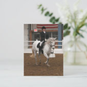 Grijs dressuurpaard briefkaart (Staand voorkant)