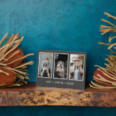 Grijs Drie (3) Foto's Vaderdag Familienaam Fotoplaat (Zijkant)