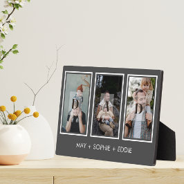 Grijs Drie (3) Foto's Vaderdag Familienaam Fotoplaat