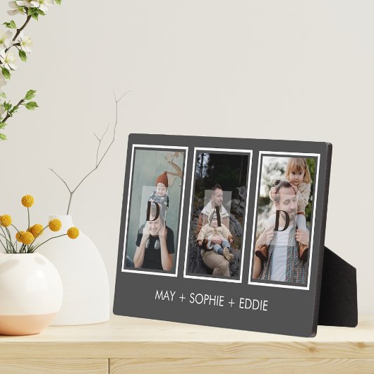 Grijs Drie (3) Foto's Vaderdag Familienaam Fotoplaat