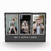 Grijs Drie (3) Foto's Vaderdag Fotoblok (Voorkant)