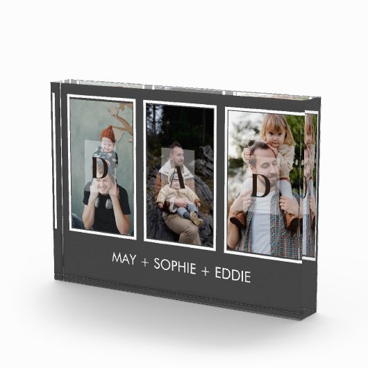 Grijs Drie (3) Foto's Vaderdag Fotoblok (Rechts)