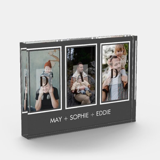 Grijs Drie (3) Foto's Vaderdag Fotoblok (Links)