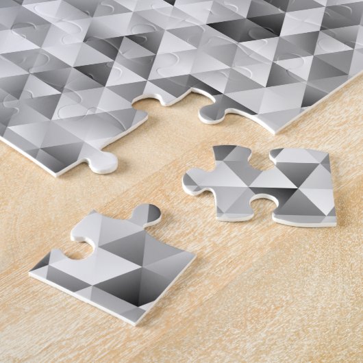 grijs driehoekspatroon legpuzzel (Zijkant)
