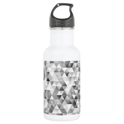 grijs driehoekspatroon waterfles (Voorkant)