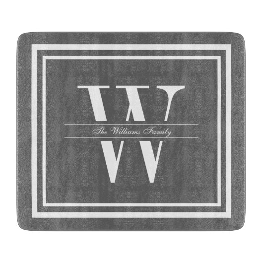 Grijs dubbelgrenslogo snijplank (Voorkant)