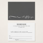 Grijs Een cadeau voor u Visitekaartjes (Voorkant /achterkant)