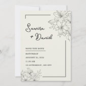 Grijs Eenvoudig Bruiloft Uitnodiging Portret (Voorkant)