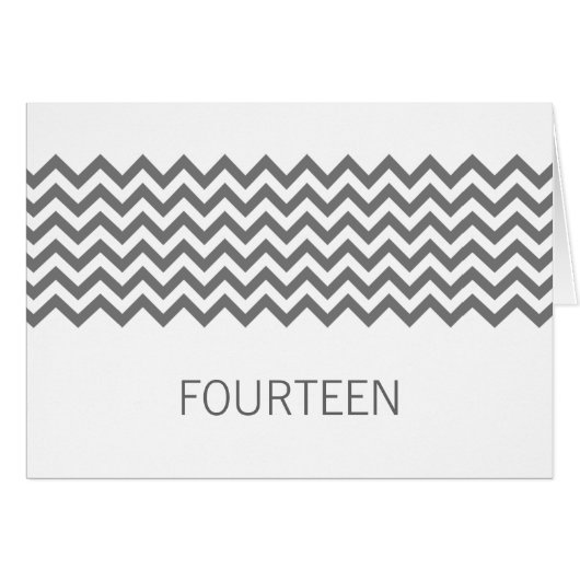 Grijs Eenvoudig Chevron Table Number Kaart (Voorkant Horizontaal)