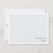 Grijs Eenvoudig Manuscript Modern gepersonaliseerd Notitiekaartje (Voorkant)