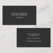 Grijs Eenvoudig Matig Elegant Visitekaartje (Voorkant / Achterkant)