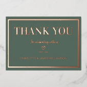 Grijs Eenvoudig Minimalistisch Trouw Bedankt    Folie Uitnodiging (Voorkant)