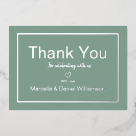 Grijs Eenvoudig Minimalistisch Trouw Dank Je   Folie Uitnodiging