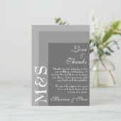 Grijs Eenvoudig Modern Huwelijk Bedankkaart (Staand voorkant)