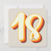 Grijs Eenvoudig Modern Retro Groovy 18e Verjaardag Kaart (Voorkant)