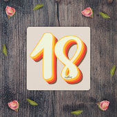 Grijs Eenvoudig Modern Retro Groovy 18e Verjaardag Kaart