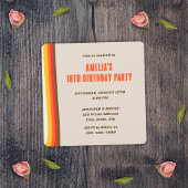 Grijs Eenvoudig Modern Retro Groovy 18e Verjaardag Kaart