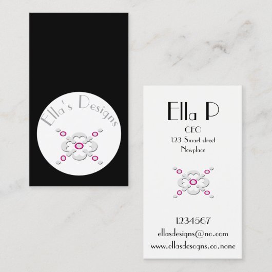 Grijs eenvoudig ontwerp visitekaartje (Voorkant / Achterkant)