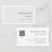 Grijs Eenvoudig script Modern Luxury Professional Visitekaartje (Voorkant / Achterkant)