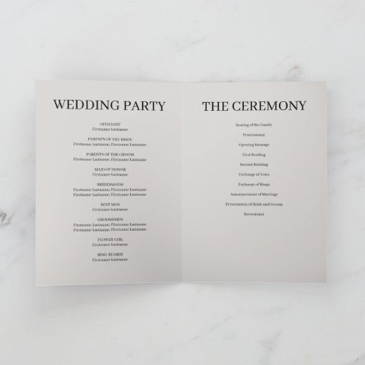 Grijs Eenvoudig Weddenschap Gevouwen Programma (Binnen)