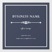Grijs eenvoudige bedrijfsbureau lounge witte frame raamsticker (Vel)
