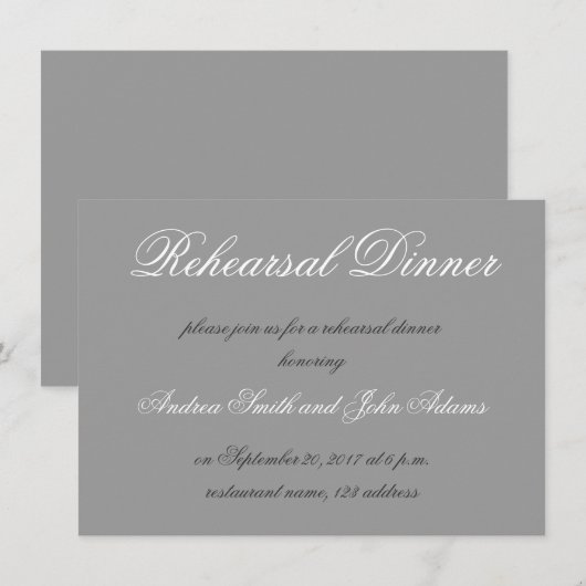 Grijs Eenvoudige Manuscript repetitie Inwendige Ui Kaart (Voorkant / Achterkant)