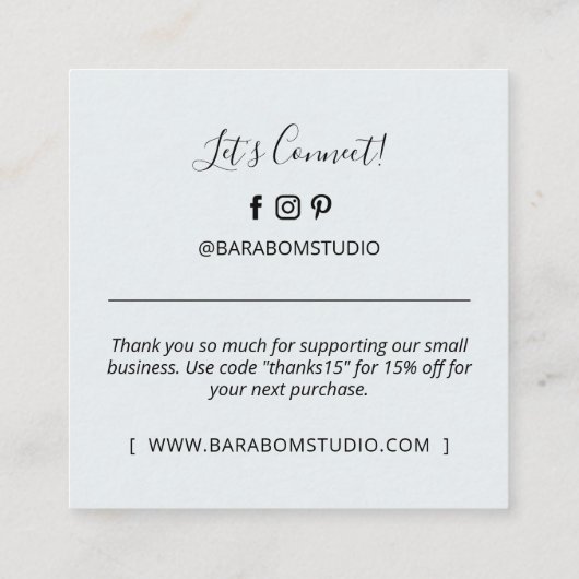 Grijs Eenvoudige Moderne Dank u Visitekaartjes (Achterkant)