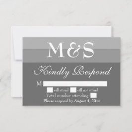 Grijs Eenvoudige Moderne Script Trouw RSVP Kaart