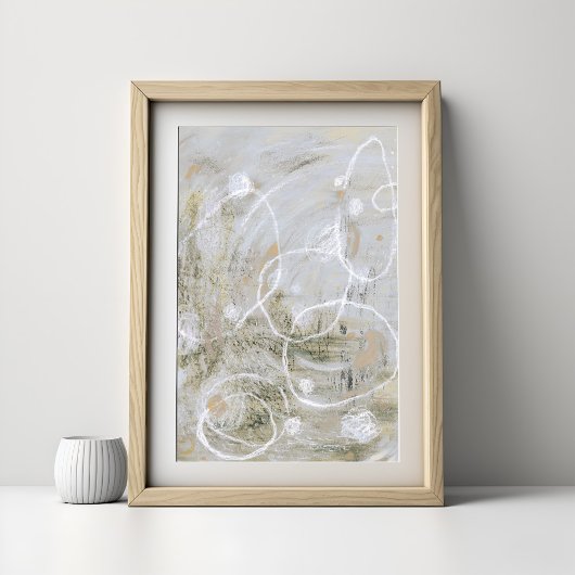 Grijs eigentijds elegant abstract kunstposter poster