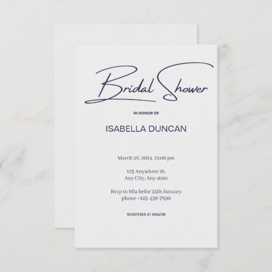 Grijs Elegance Vrijgezellenfeest Kaart (Voorkant / Achterkant)