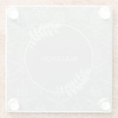 Grijs Elegant Damask gepersonaliseerd glas Onderze Glazen Onderzetter (Achterkant)