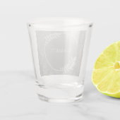 Grijs Elegant Damask - gepersonaliseerd heet glas (Achterkant)