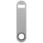 Grijs Elegant Damask Persoonlijke Bar Key Speed Flessenopener (Achterkant)