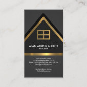 Grijs Elegant Faux Goud Huis Bouwer Bouw Visitekaartje (Voorkant)