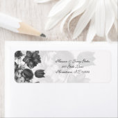Grijs Elegant Flower Adresetiketten Etiket (Insitu)