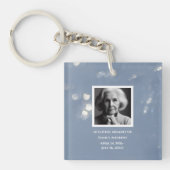 Grijs Elegant Herdenking Tribute Funeral Memorial Sleutelhanger (Voorkant)