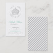 Grijs Elegant  Kroon Verticaal Visitekaartje (Voorkant / Achterkant)