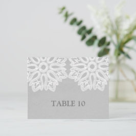 Grijs Elegant Lace Table Number Briefkaart