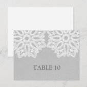 Grijs Elegant Lace Table Number Briefkaart (Voorkant / Achterkant)