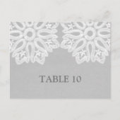 Grijs Elegant Lace Table Number Briefkaart (Voorkant)