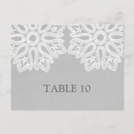 Grijs Elegant Lace Table Number Briefkaart