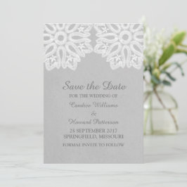 Grijs Elegant Los sparen de Datum uitnodigen Save The Date