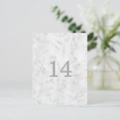 Grijs Elegant Marble Table Number Briefkaart (Staand voorkant)
