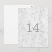 Grijs Elegant Marble Table Number Briefkaart (Voorkant / Achterkant)