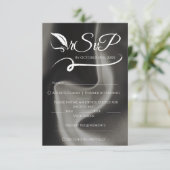 Grijs Elegant Minimalistisch Handgeschreven Bruilo RSVP Kaartje (Staand voorkant)