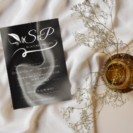 Grijs Elegant Minimalistisch Handgeschreven Bruilo RSVP Kaartje